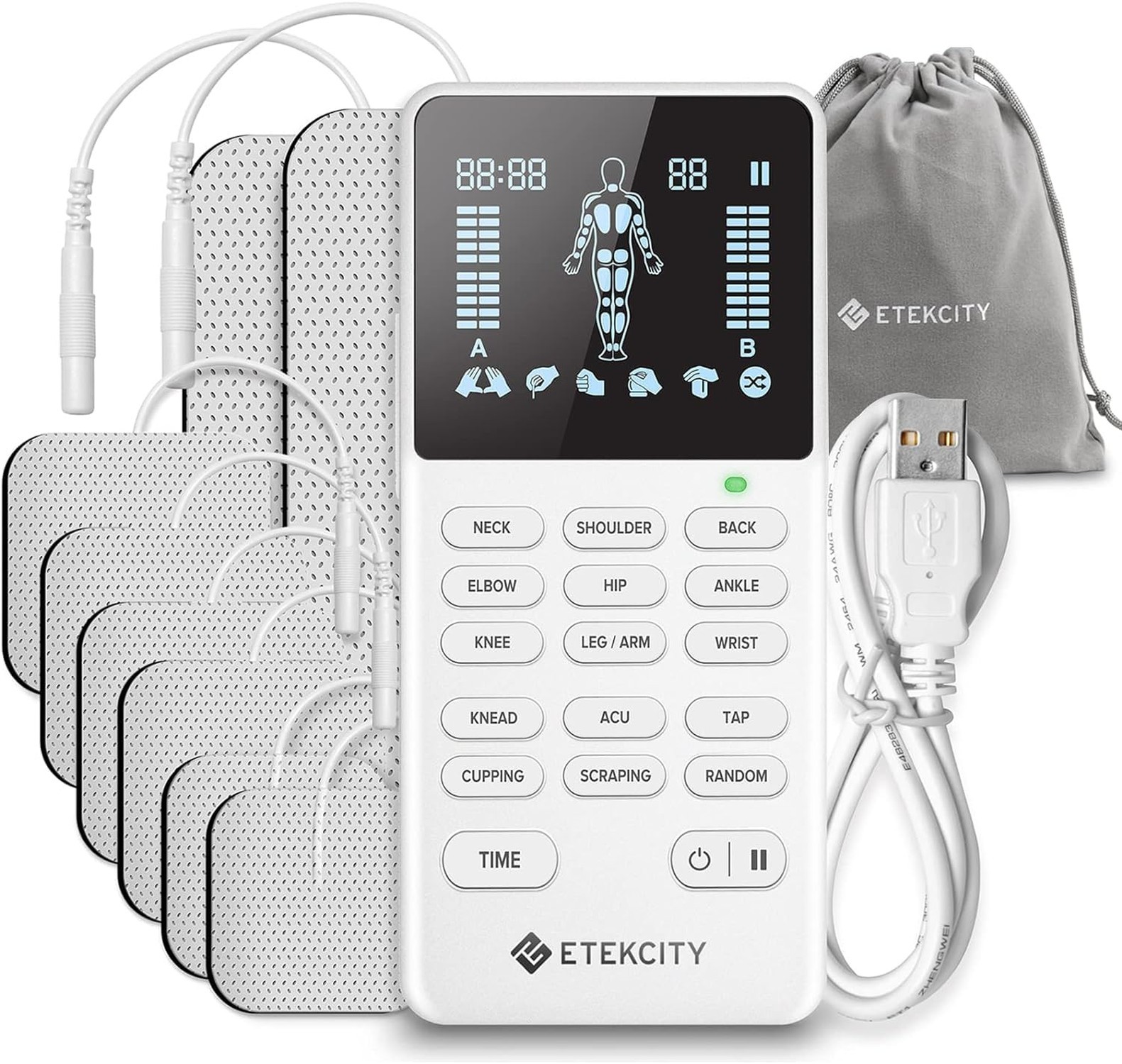 Etekcity 4-Channel Rechargeable TENS Unit,FSA-HSA Eligible Muscle Stimulator …