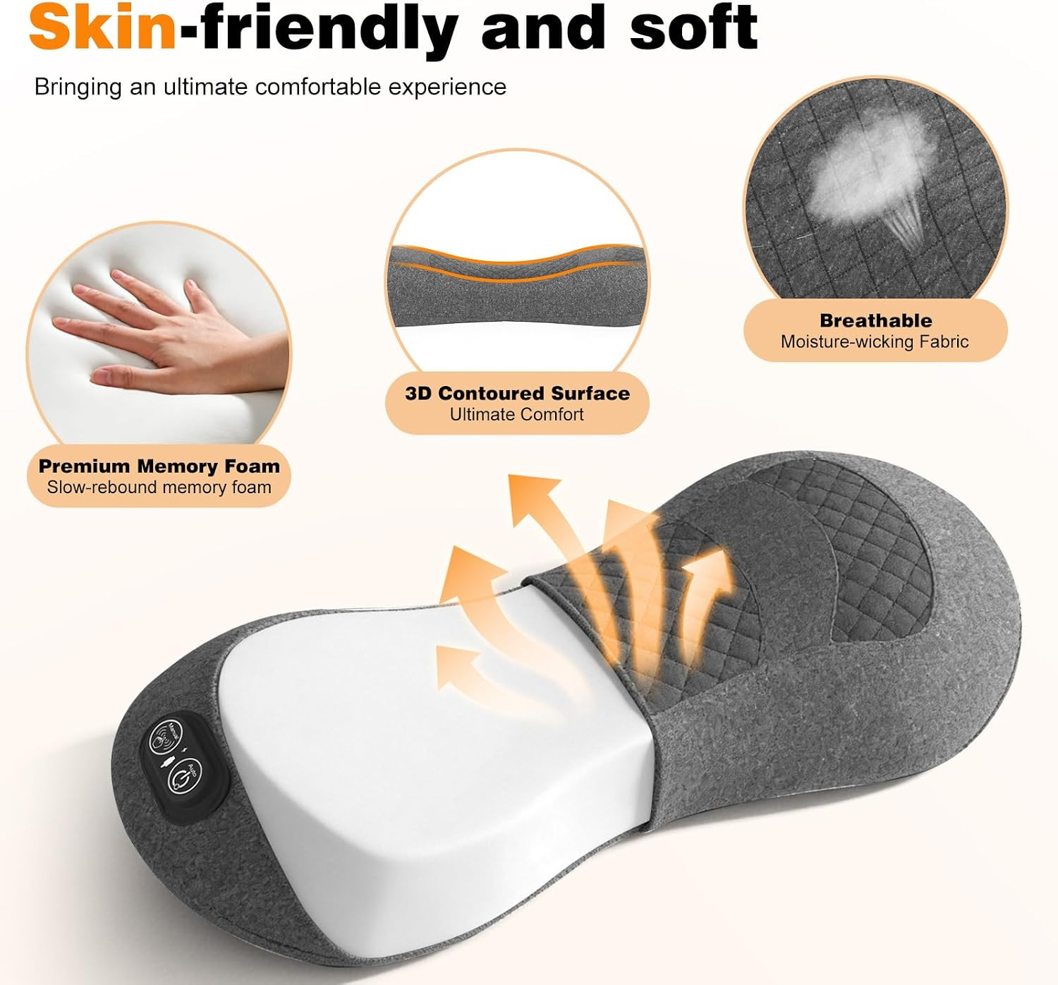 Triple Fusion Back Massager for Sciatica & Spine Pain Relief, Lumbar Support Pil