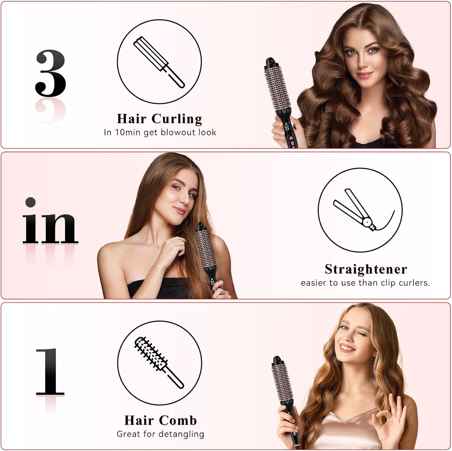 Thermal Brush Ionic Heated Ceramic Round Hair Styling