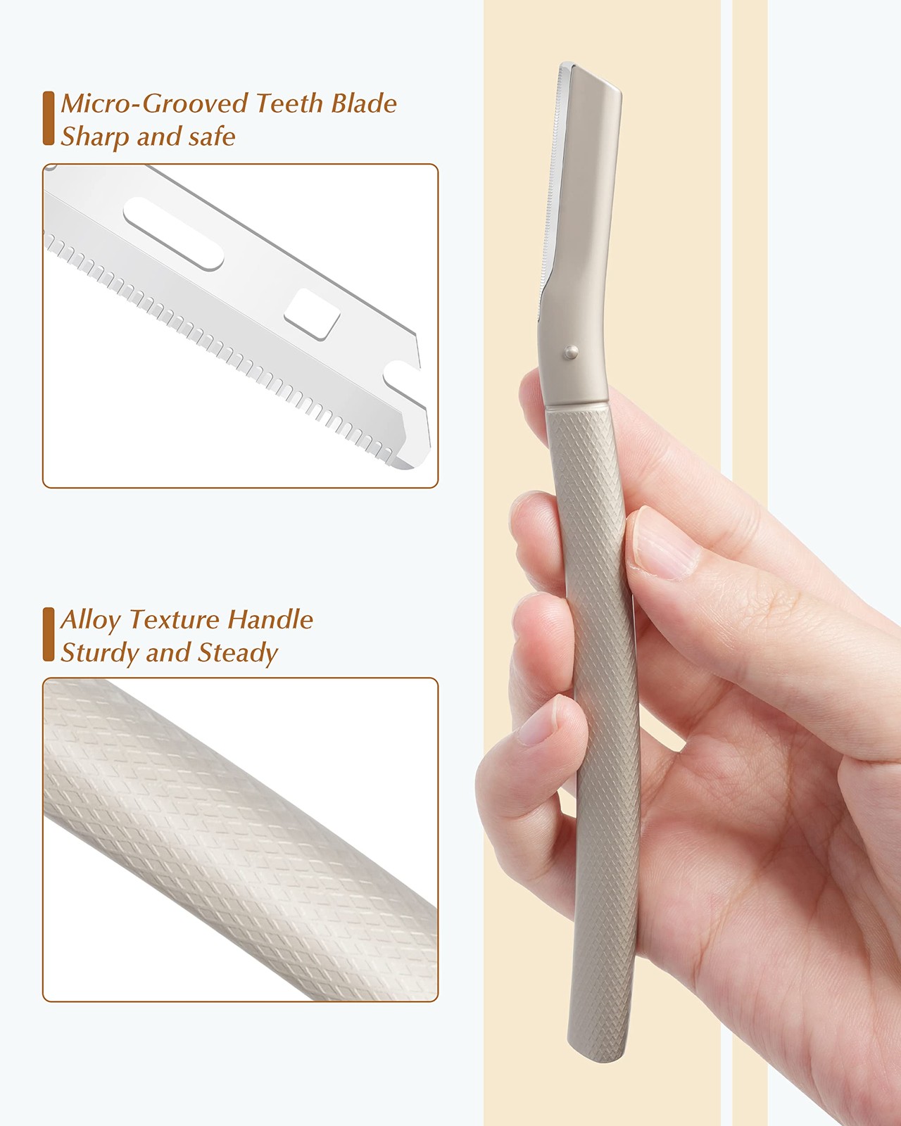 Dermaplane Razor for Face 1 Count (Pack of 1), Silver – 20 Blade Refills