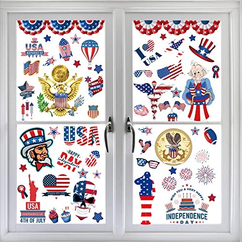 Decoration Stickers Window Cling Decals 4th of July Independence Day