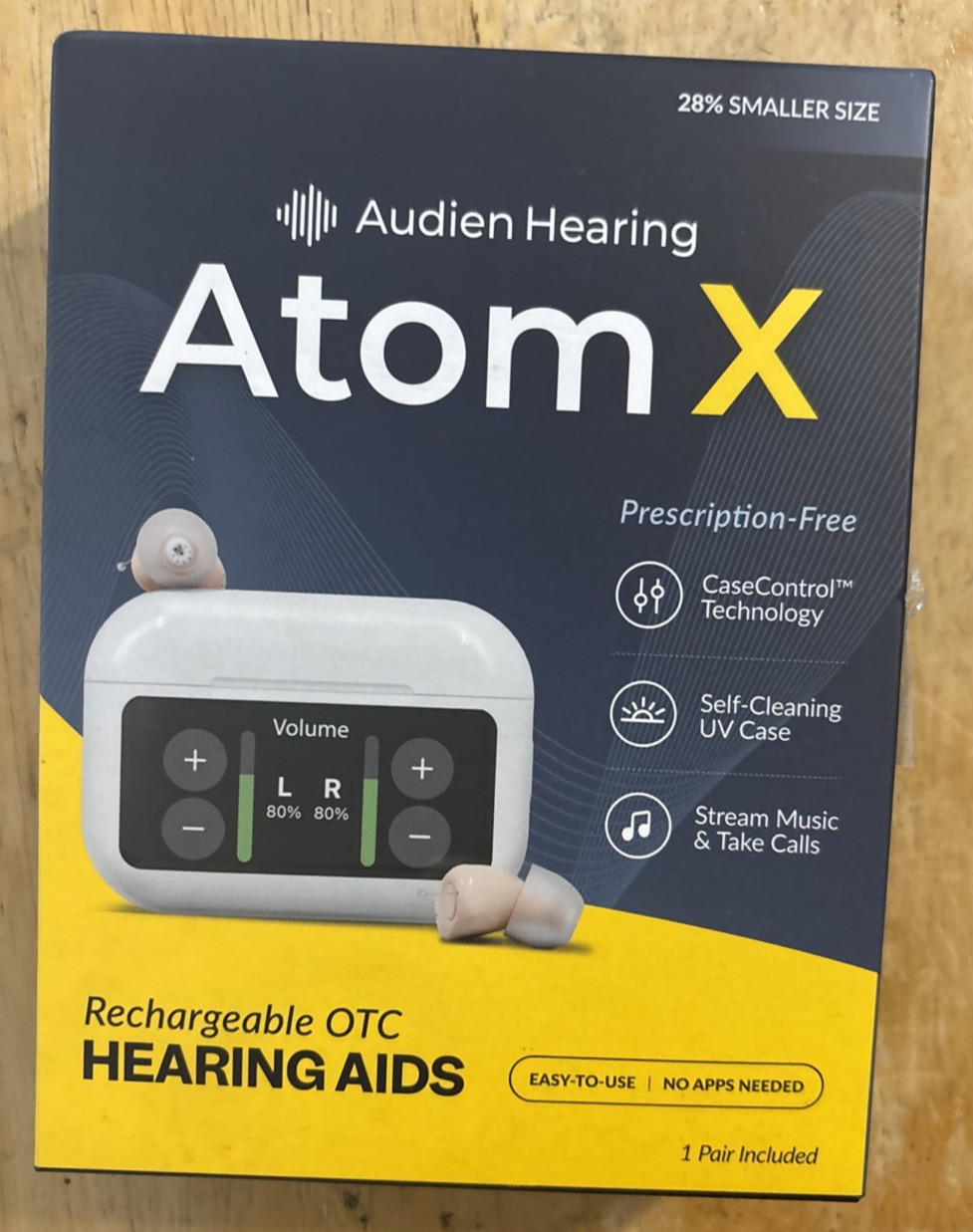 Audien Hearing Atom X Recheargeable OTC Hearing Aids… FREE S&H!