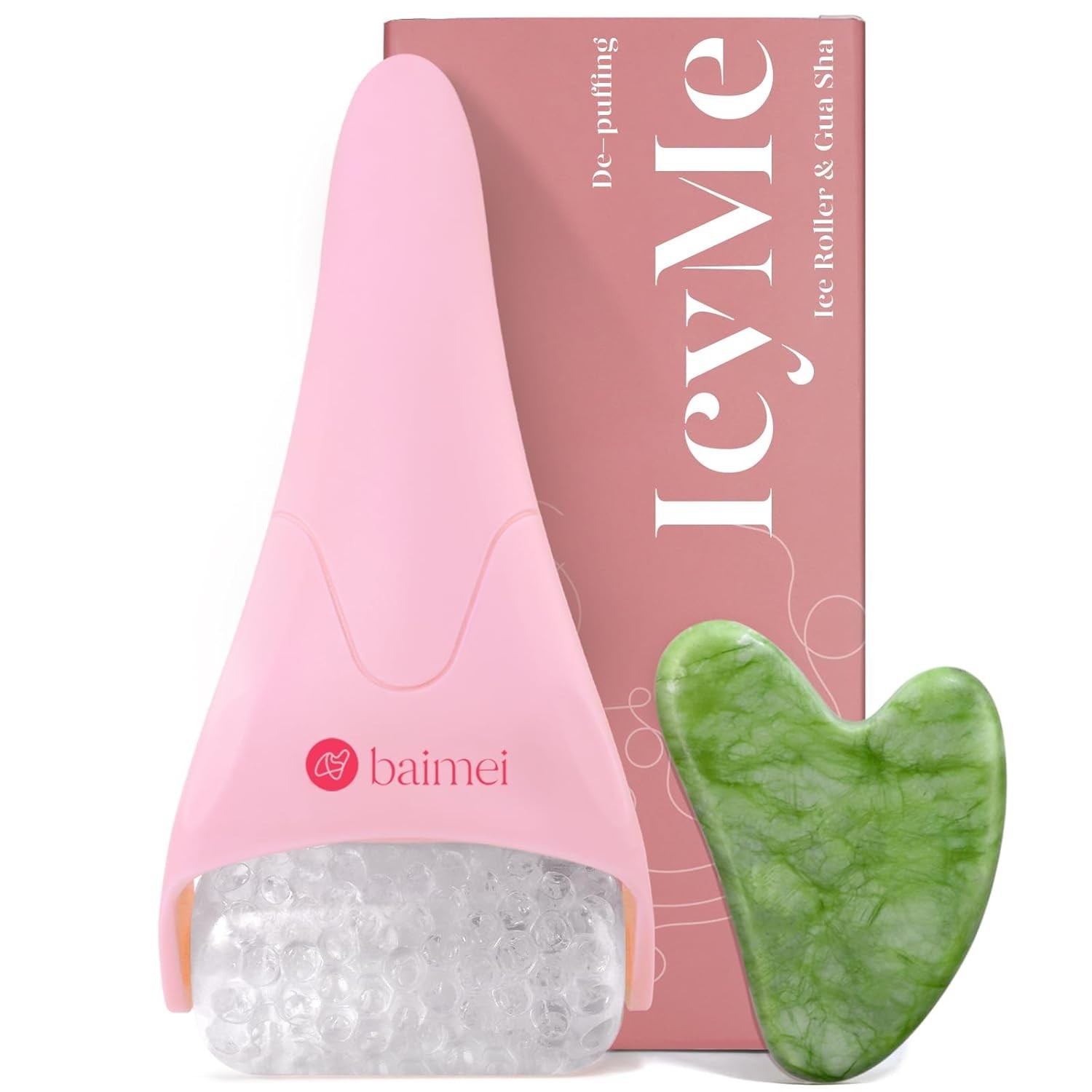 Cooling IcyMe Gua Sha & Ice Roller Set: Perfect for All Skin Types & Self-Care