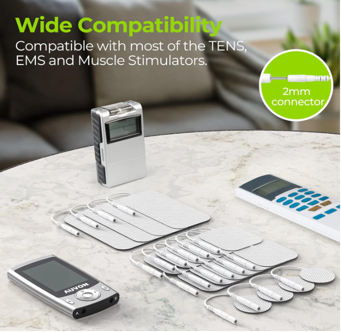 AUVON TENS Unit Replacement Pads Combination Set, 20 Packs Multiple Sizes Electr