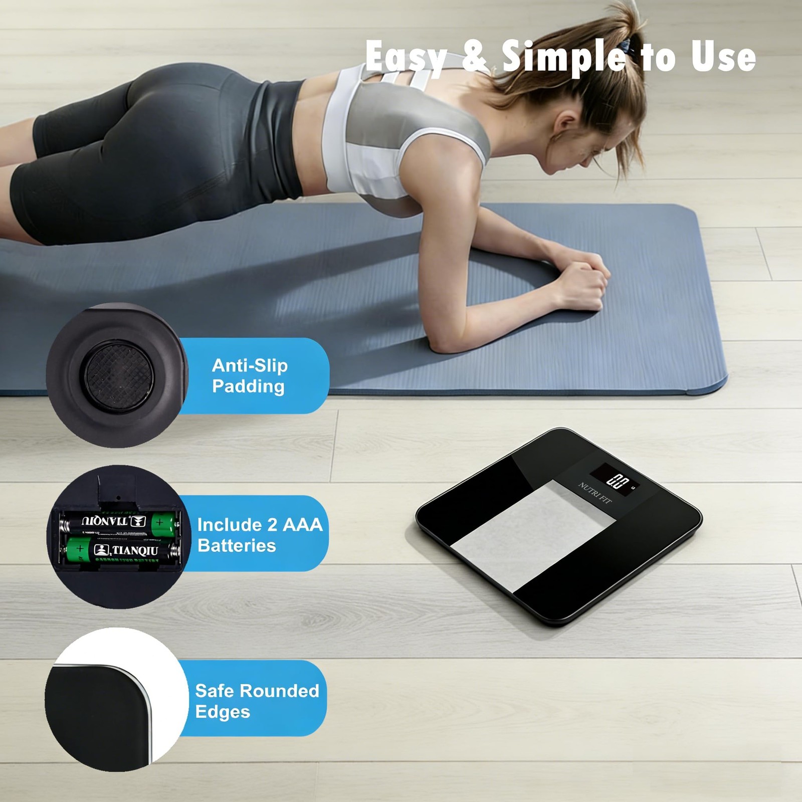 Digital Bathroom Scale for Body Weight, High Accuracy 0.1 lb Precision, 400 l…