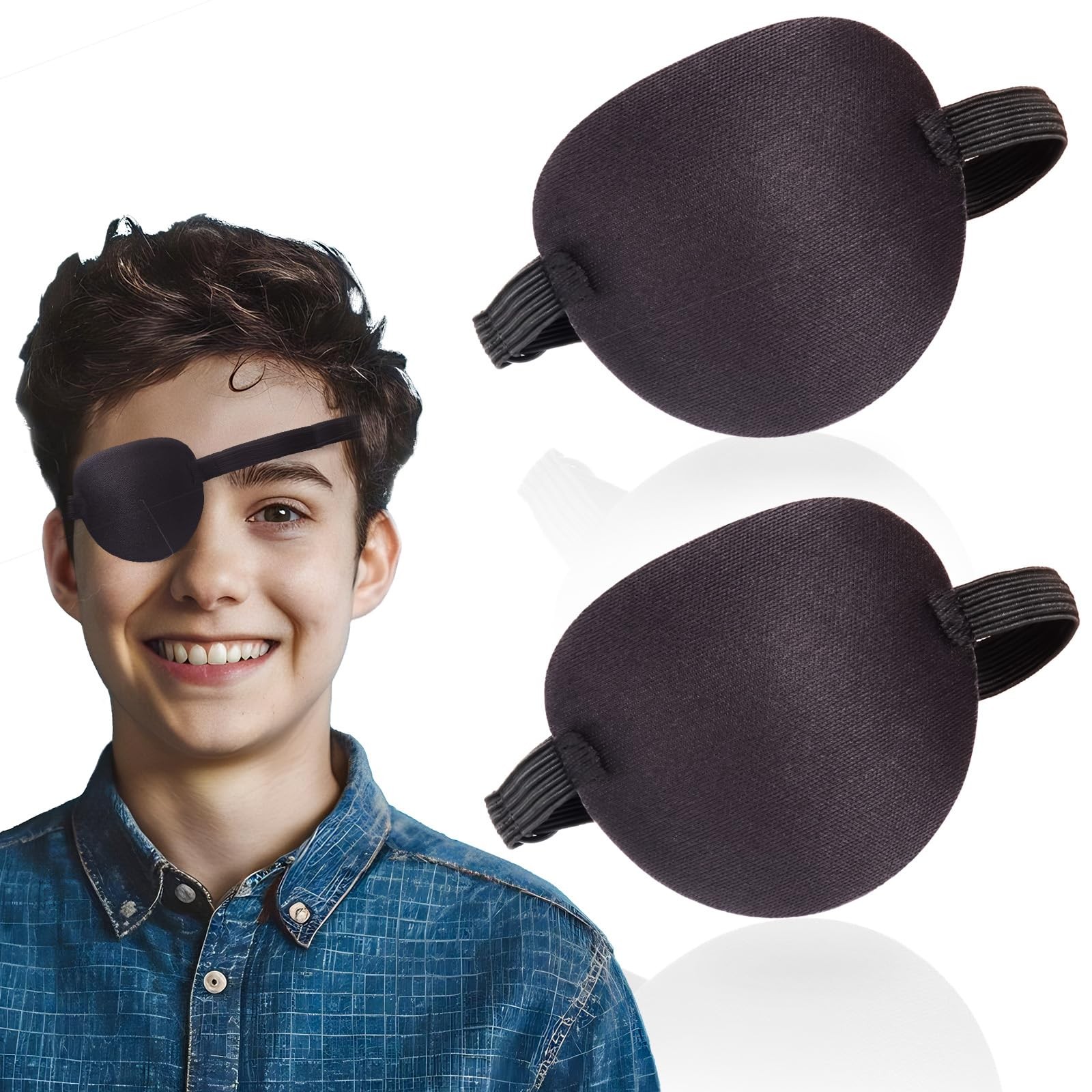Eyepatch 2pcs Reusable Eye Patches,3D Adjustable Eye Patch for adults,Black R…