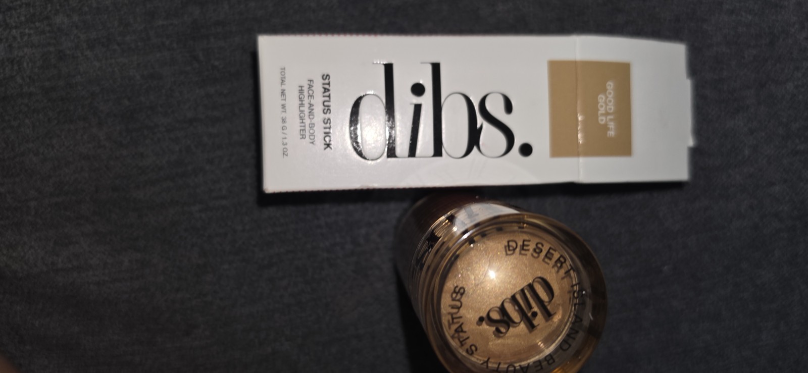 Dibs Status Stick Face & Body Highlighter Stick Good Life Gold Full Size 1.3 oz