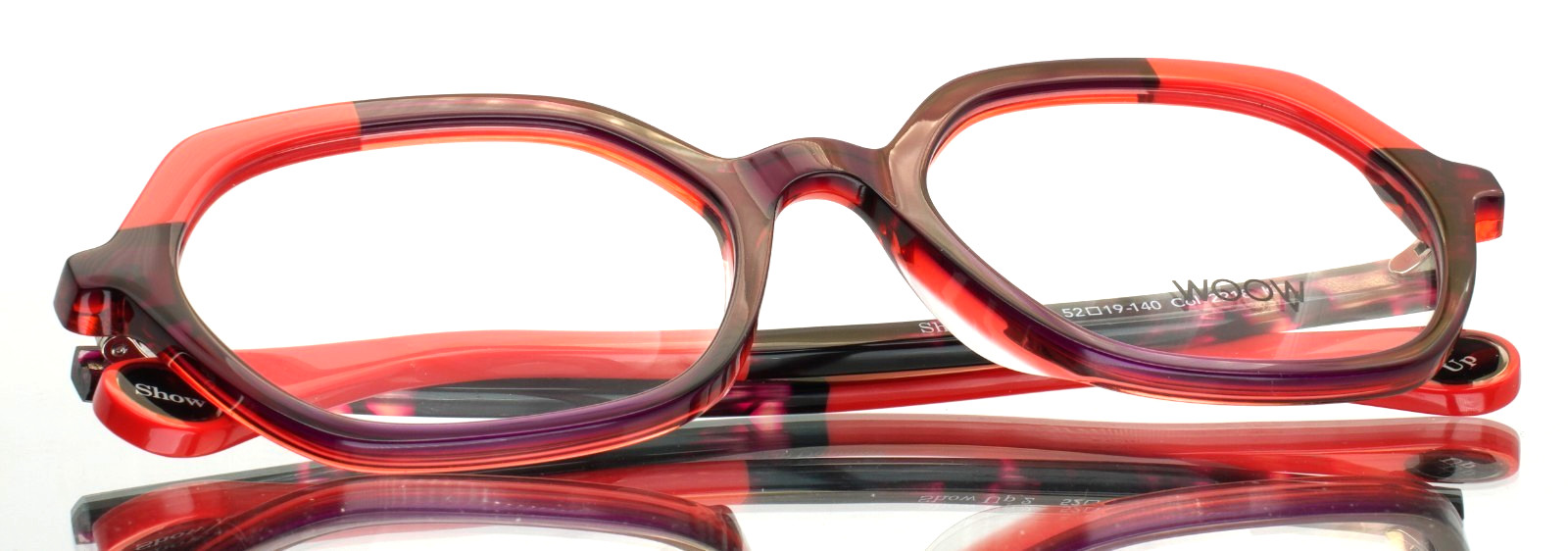 WOOW Show Up 2 2218 Bicolor Red and Pink Womens Eyeglasses 52-19-140 ‘AS-IS’
