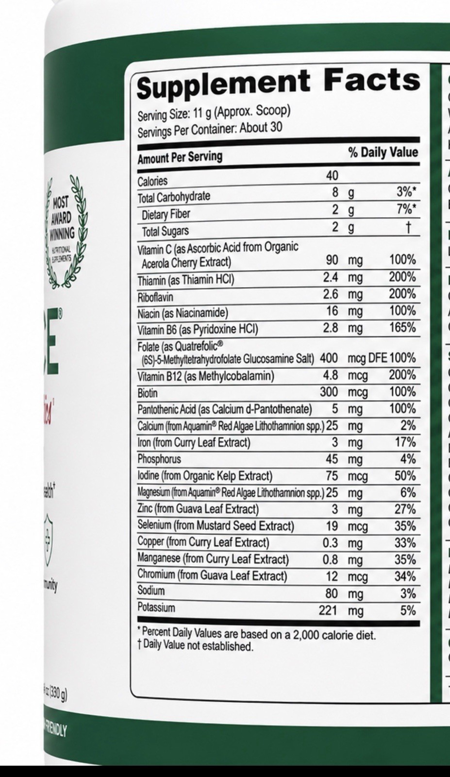 Vibrant Health Green Vibrance Superfood Powder 30 Servings 25 Billion CFU Sealed