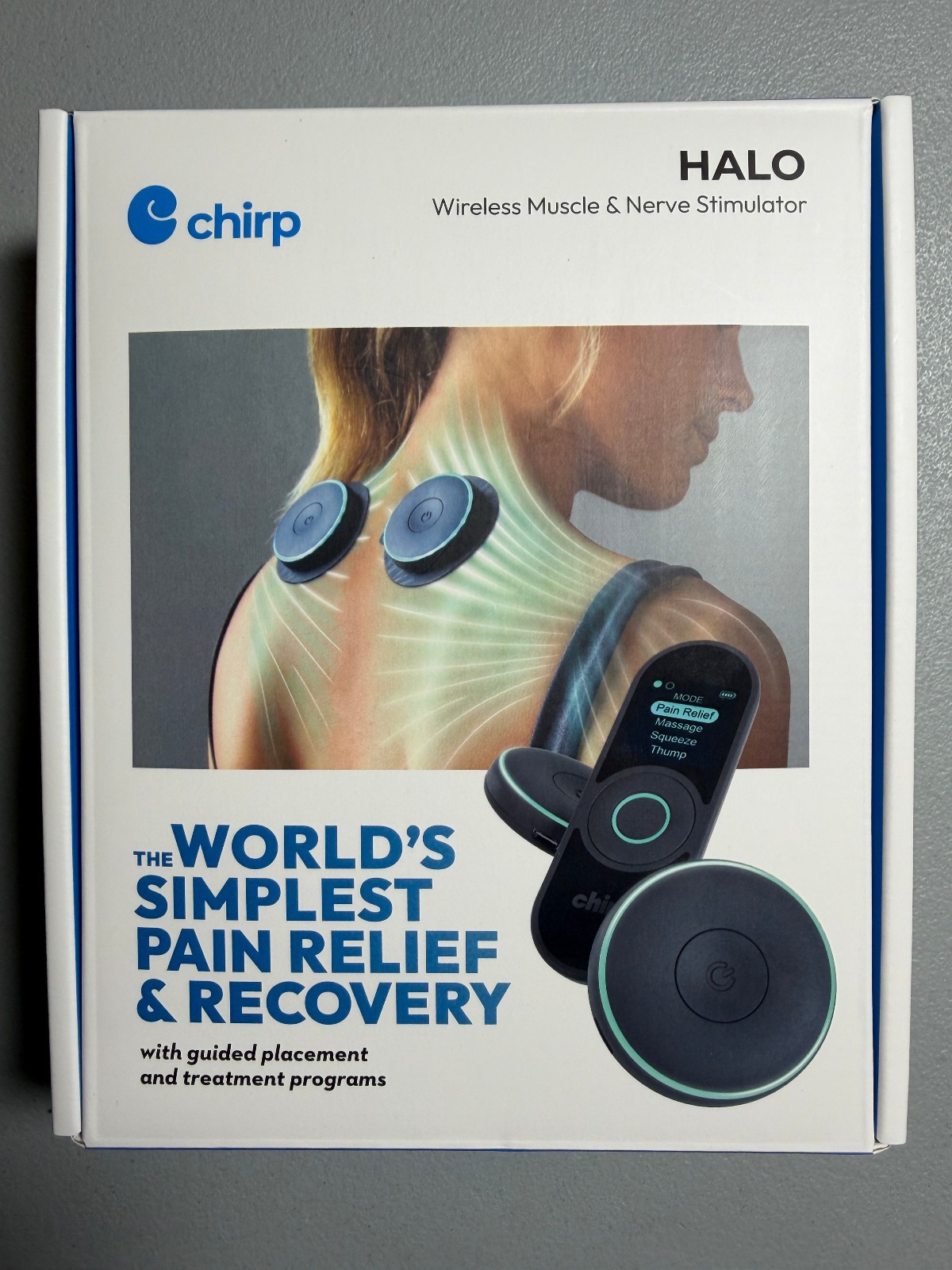 NEW Sealed Chirp – Halo Double Wireless Muscle Stimulator (Double Pucks) – Black
