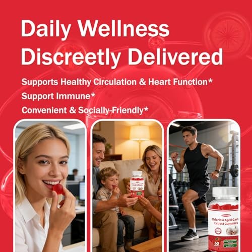 Odorless Aged Garlic Extract Gummies,Organic 2-Year Garlic Supplement for