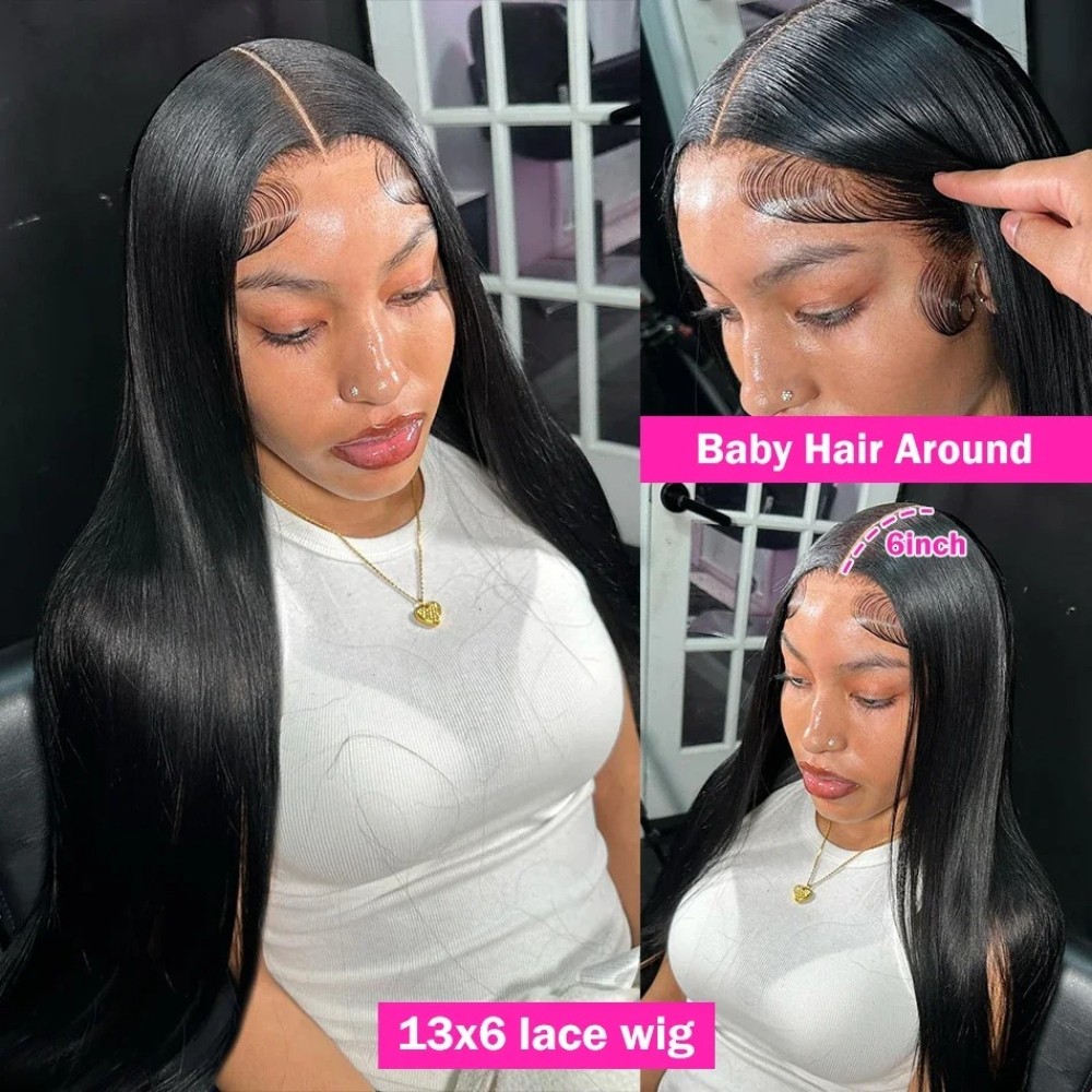 Bone Straight HD Lace Front Wig – 13×6/13×4/360 Brazilian Human Hair 250 Density