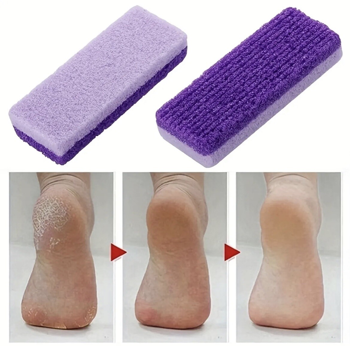 4 PCS Foot Pumice Stone for Feet Hard Skin Callus Remover and Scrubber, Pedicure