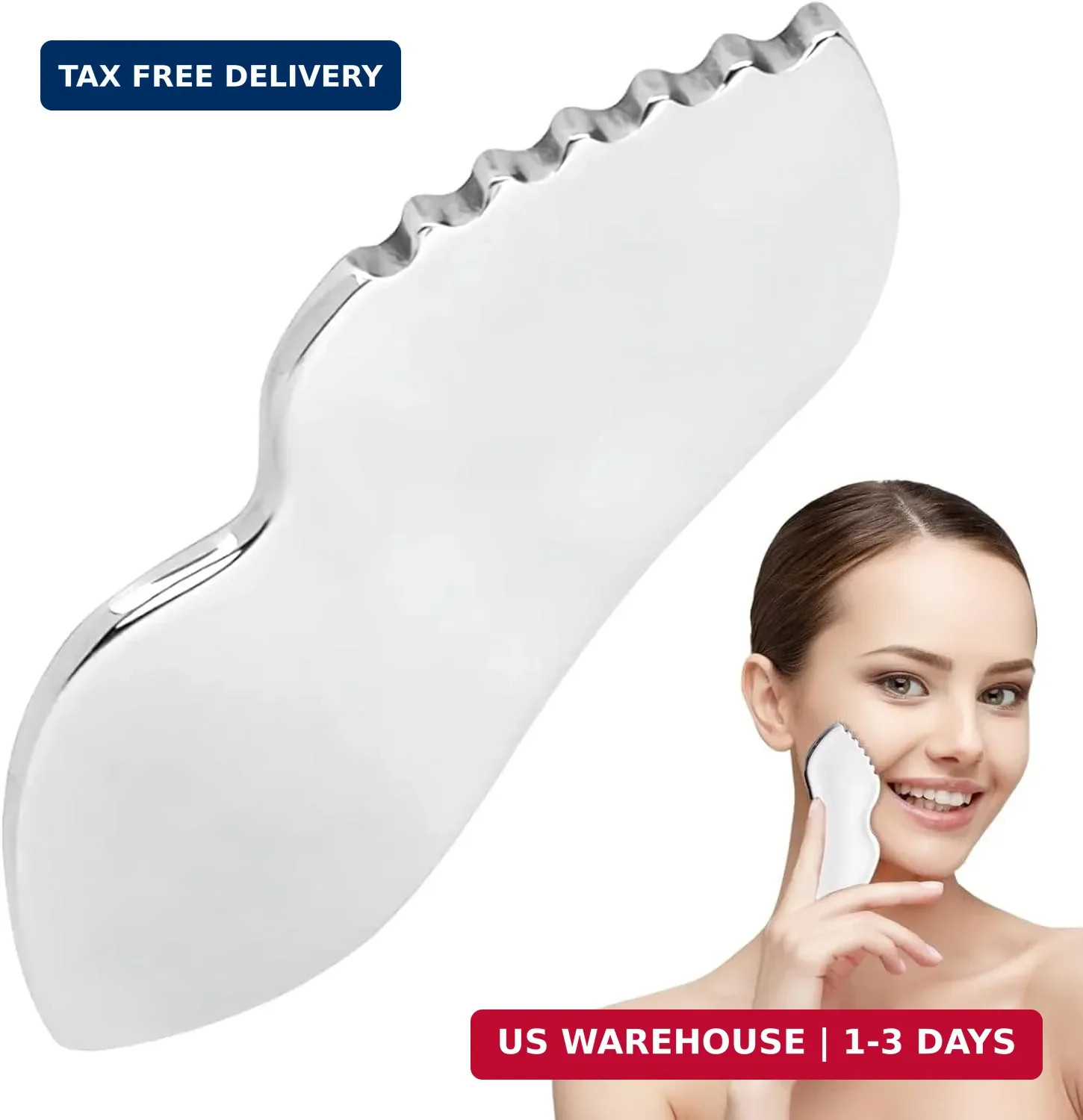 Gua Sha Facial Tools Guasha for Face – 1Pcs Stainless Steel Gua Sha Tool – Massa