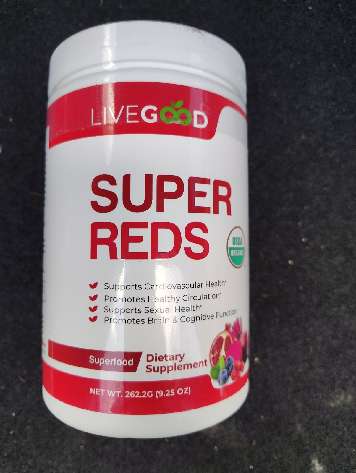 LIVE-GOOD Reds, Organic, Superfood, Detox, Purify 1 Bottle Organic Super Reds
