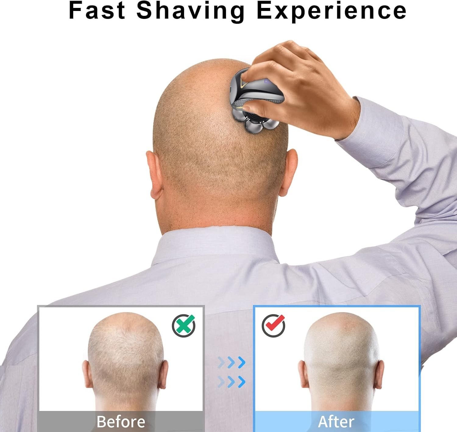 Self-Sharpening 7D Rotary Blades – 7 Pack Silver Replacement Heads for Shaving