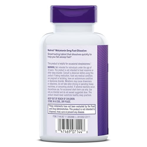 Natrol Melatonin 5Mg Dissolve Tablets Sleep Support Supplements For Adults