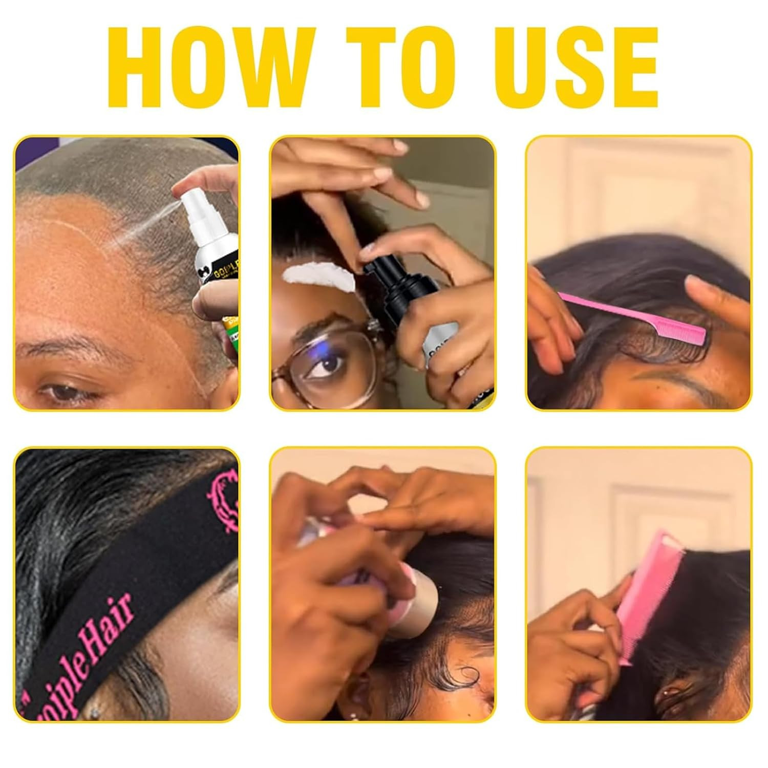 Lace Melting and Holding Mousse Glue-Less Hair Adhesive for Wigs, Wig Glue Lace