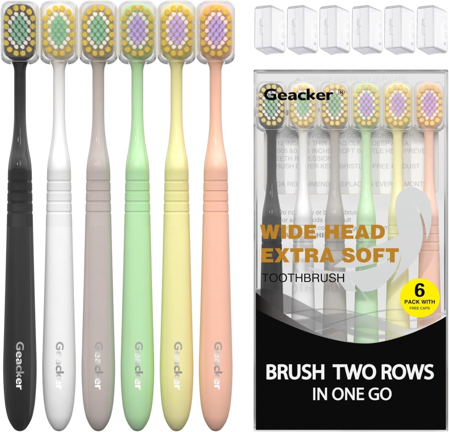 “Extra Soft Toothbrush with Wide Head for Adults Sensitive Teeth and Gums, Ultra