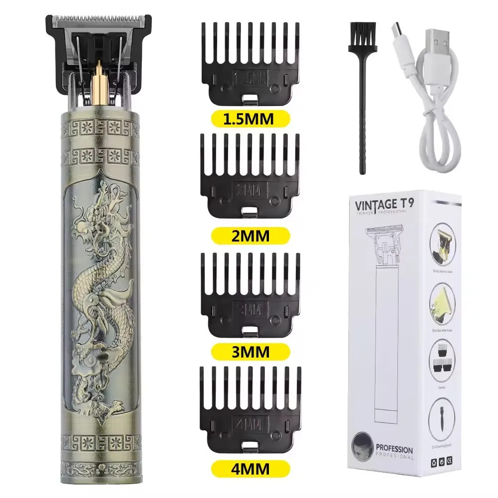 Professional Vintage Hair Clippers and Trimmers Kit, Rechargeable Cordless Hairc