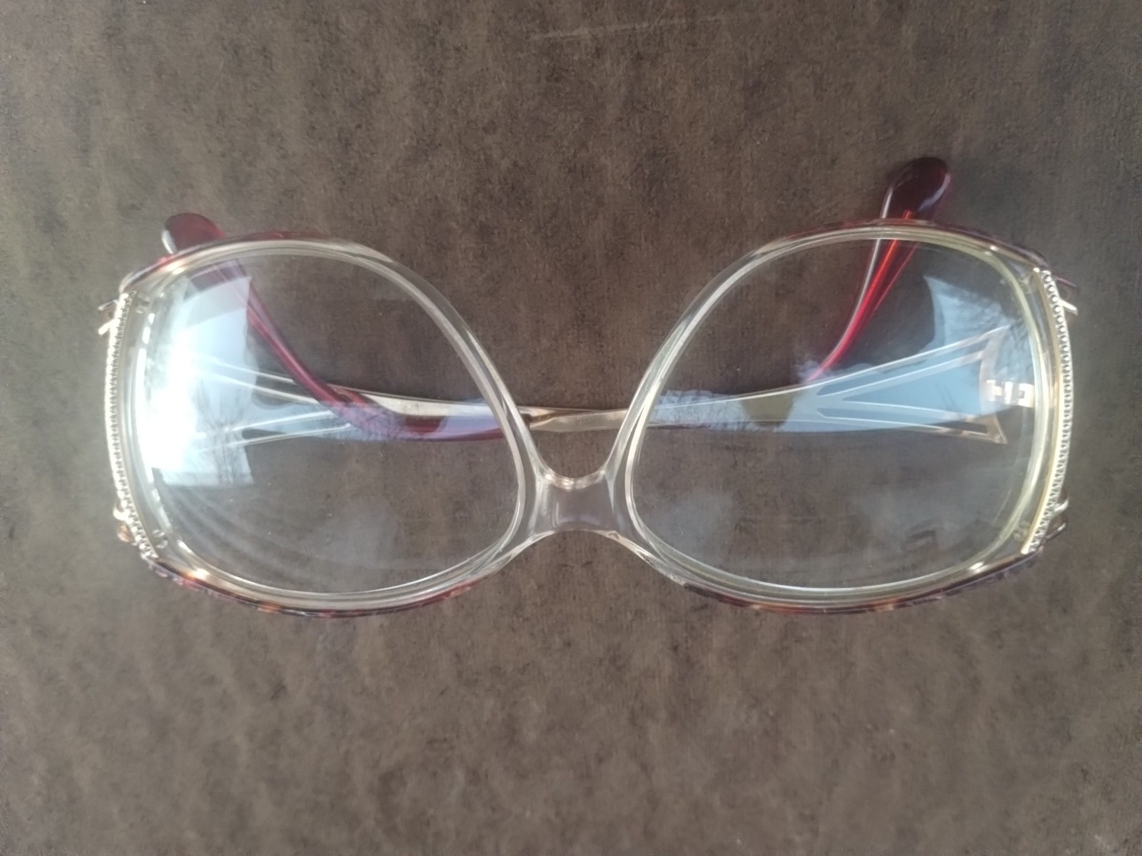 Saint Laurent SL Unknown Style Designer Eyeglasses..Red Wine And Champagne Color