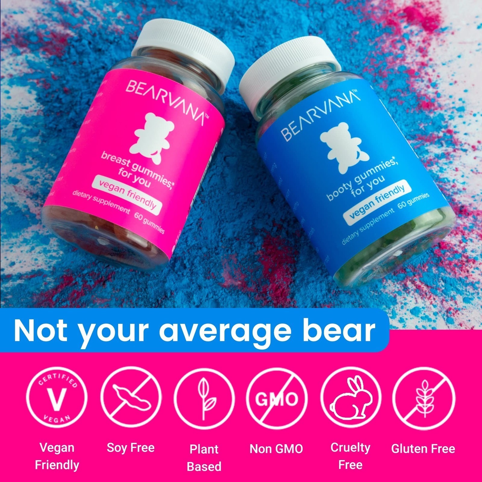 NEW BEARVANA Bum & Chest Support Gummies for Women | Workout Enhancement | Berry
