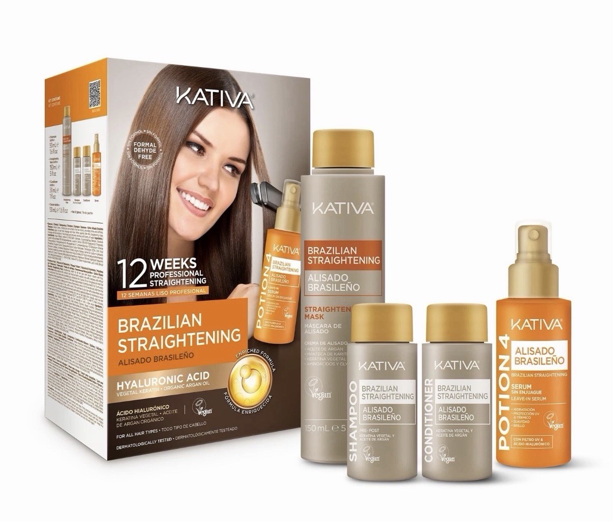 Kativa Brazilian Hair Straightening Kit Keratin 12 Weeks Factory Sealed NEW