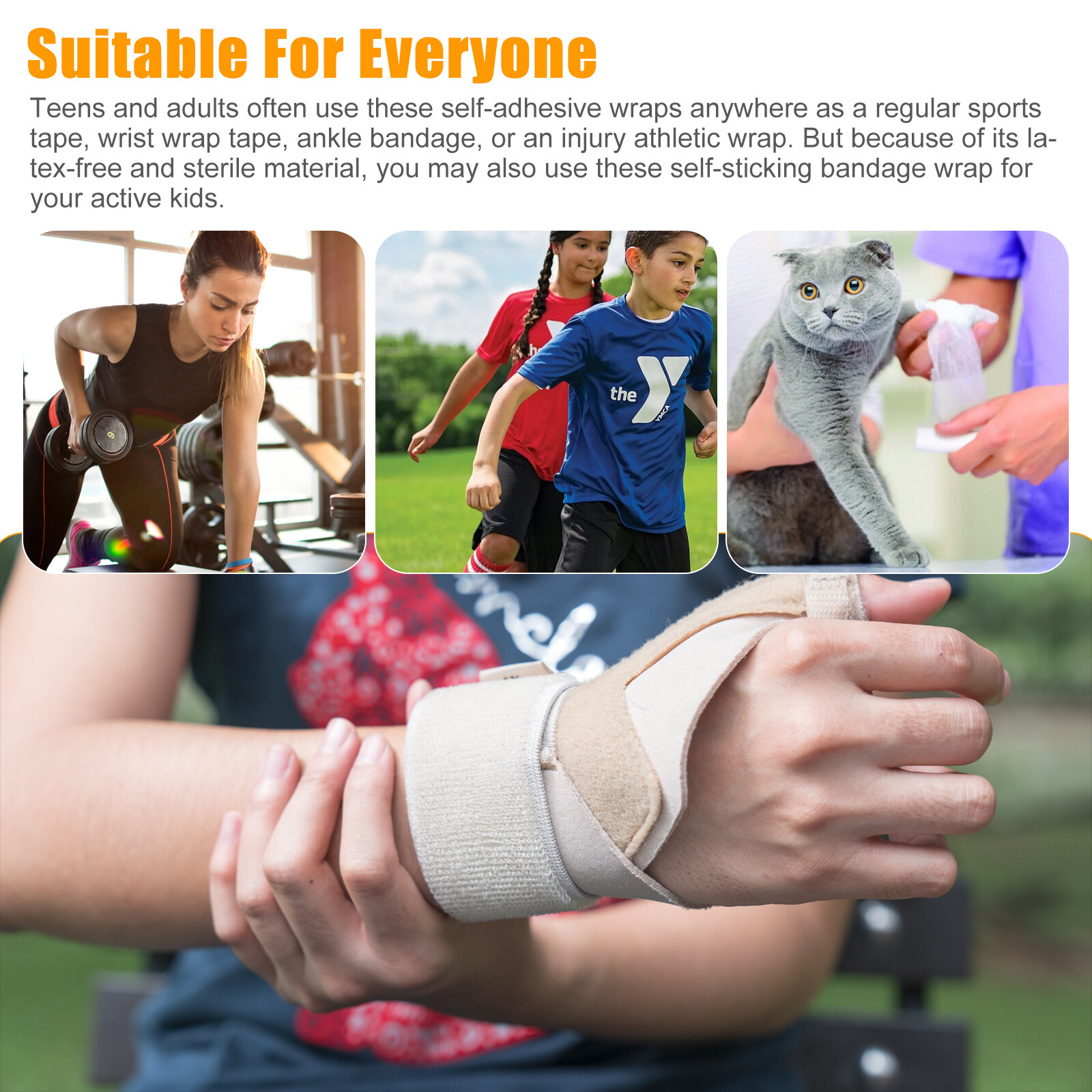 24 Rolls Tattoo Grip Wrap, Self Adhesive Cohesive Bandage Elastic Sports Tape