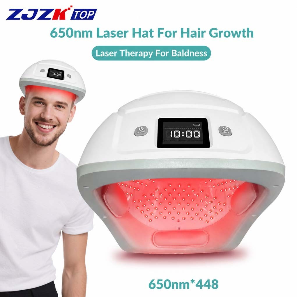 650nm Laser for Hair Density Support Full Scalp 448 Diodes Rechargeable Helmet