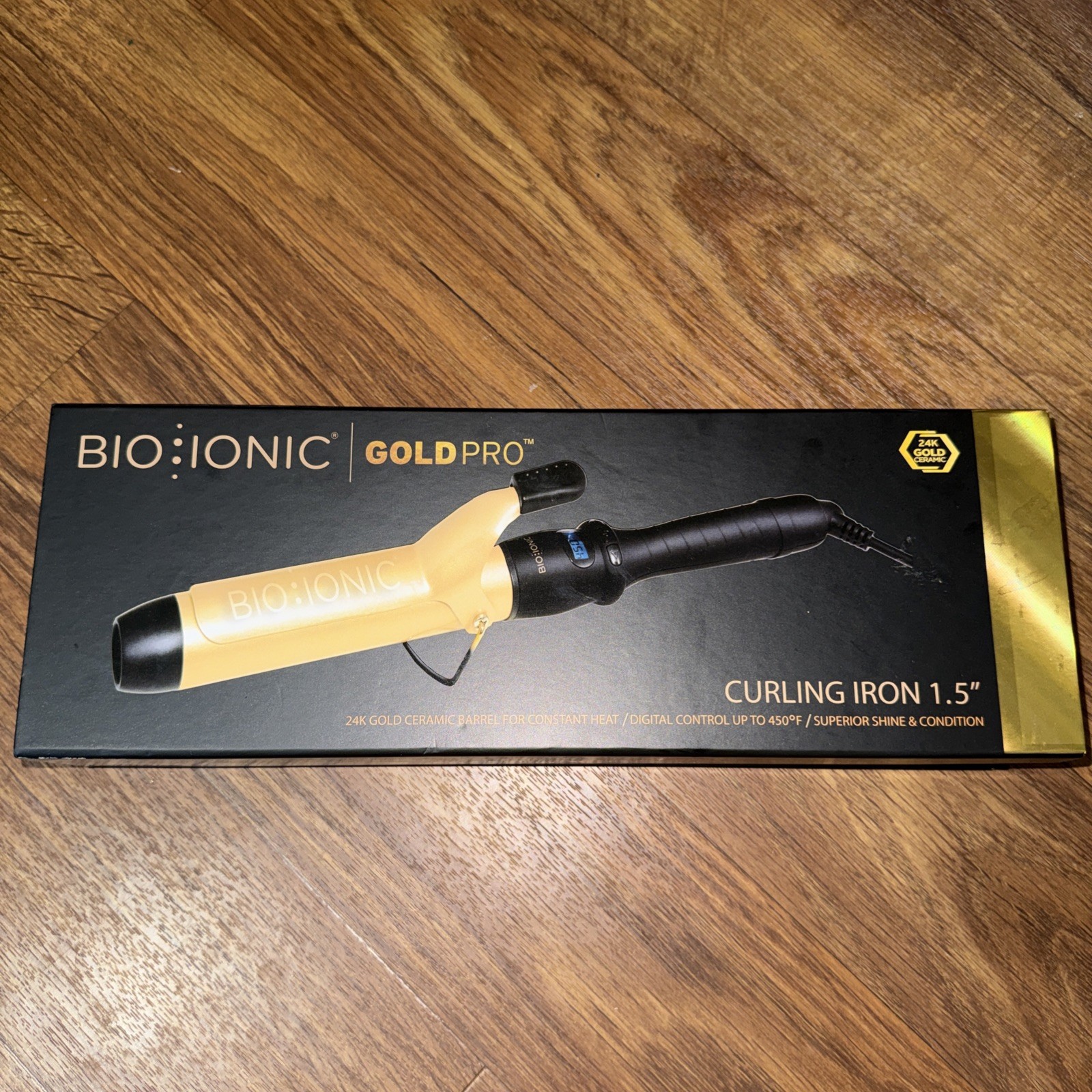 Bio Ionic Gold Pro 24K Ceramic Curling Iron 1.5″