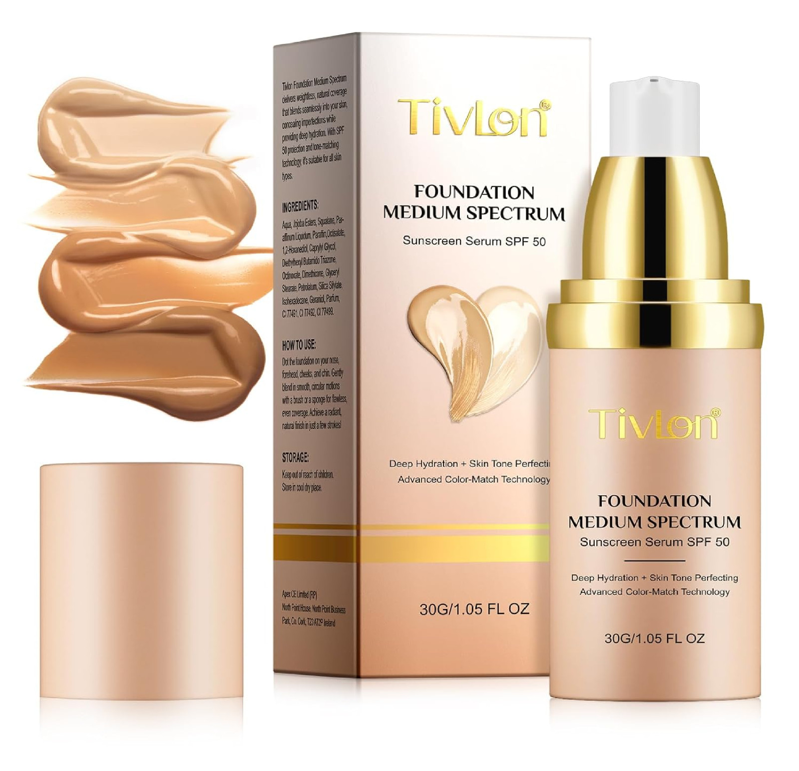 Foundation 4 in 1 – Medium Spectrum, Color Changing Foundation SPF 50+, Longwear