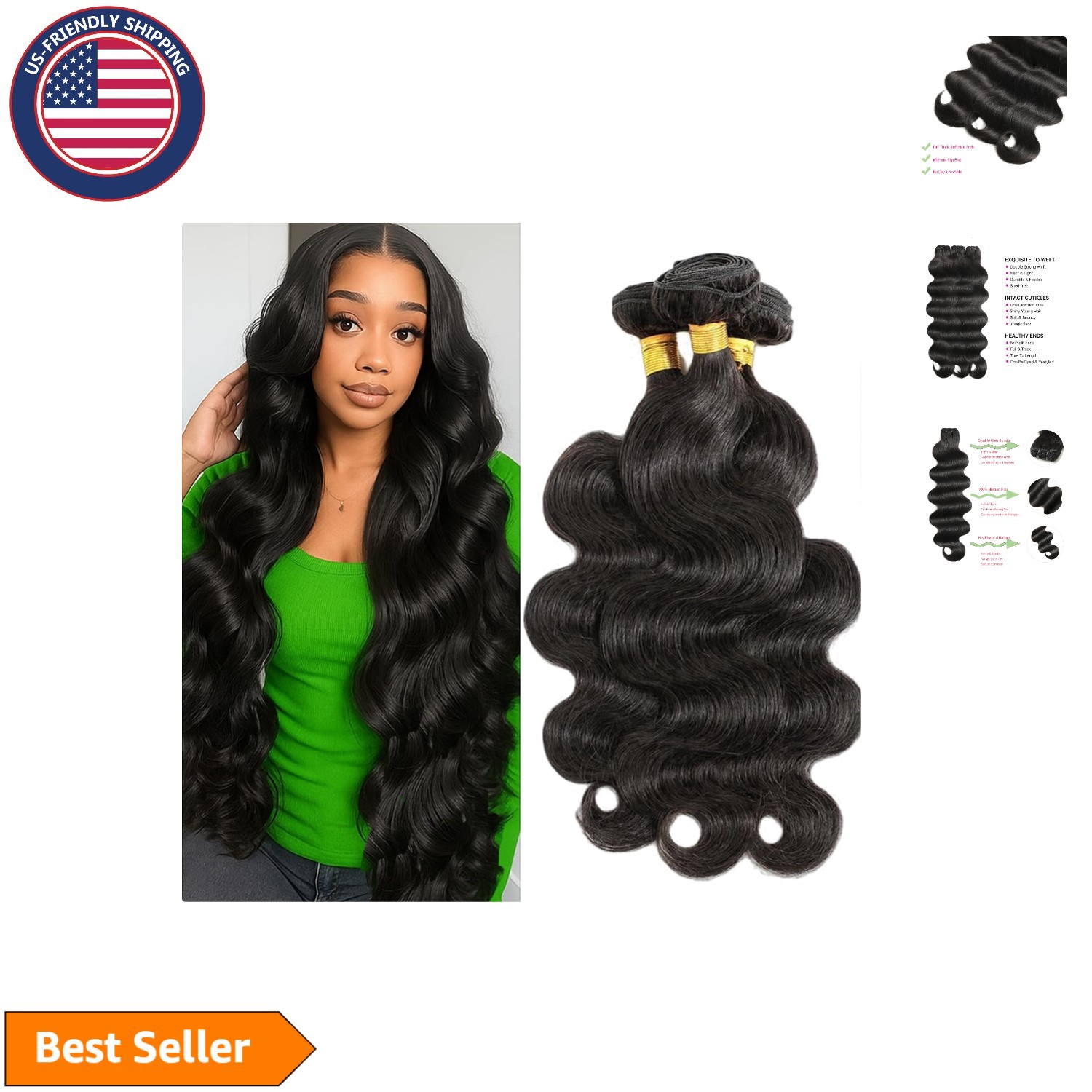 Elegant Body Wave Hair Bundles – 3 Pack, 18, 20, 22 Inch for Glamorous Looks