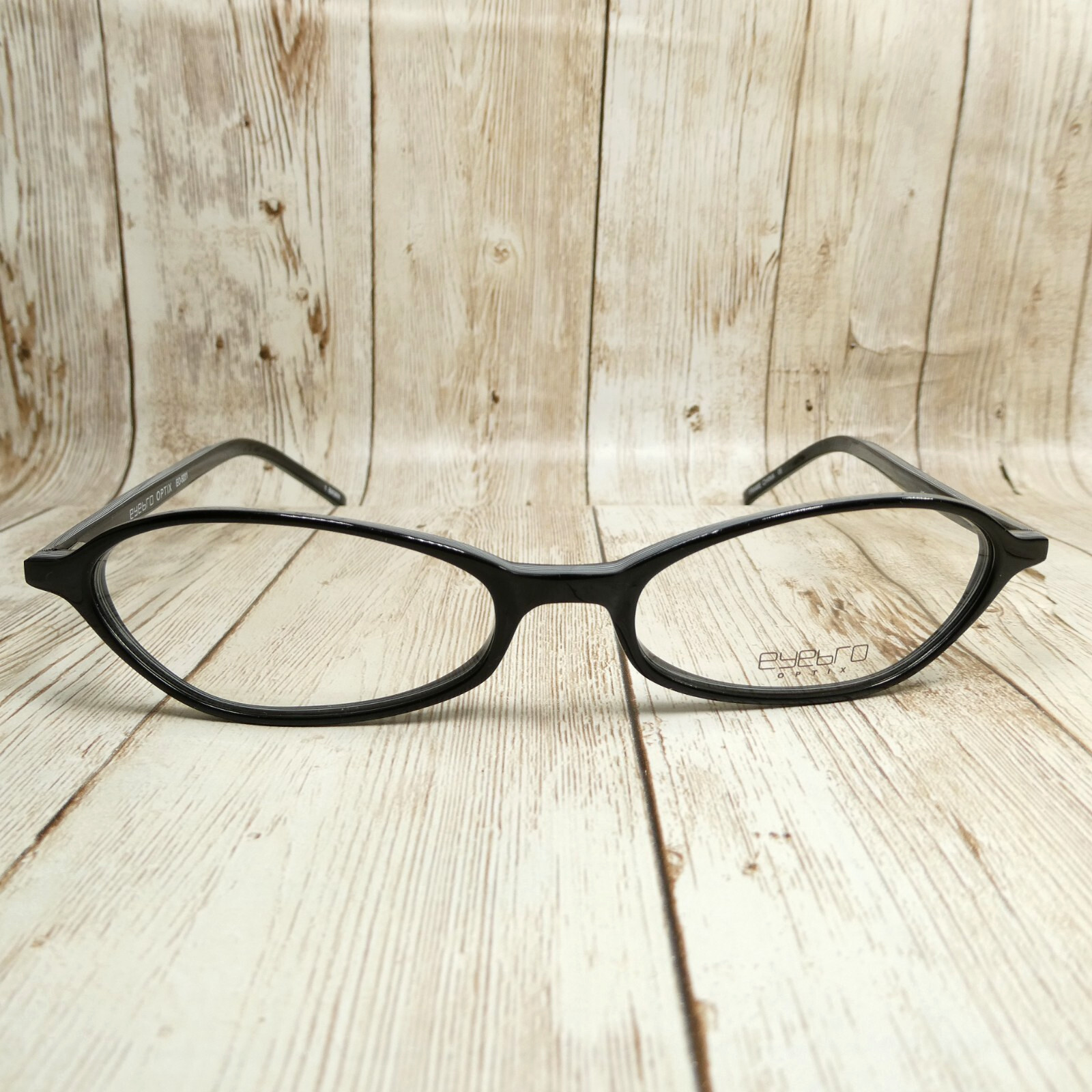 EyeBro Optix All Black Stripe Layer Oval Eyeglasses FRAMES EO-5031 49-16-140 NEW