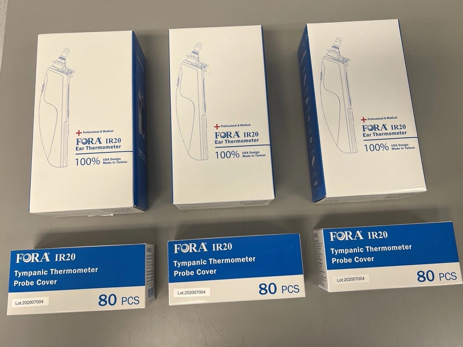 NEW FORA IR20 Tympanic Ear Thermometer Medical Grade + 80 Covers, Bluetooth.