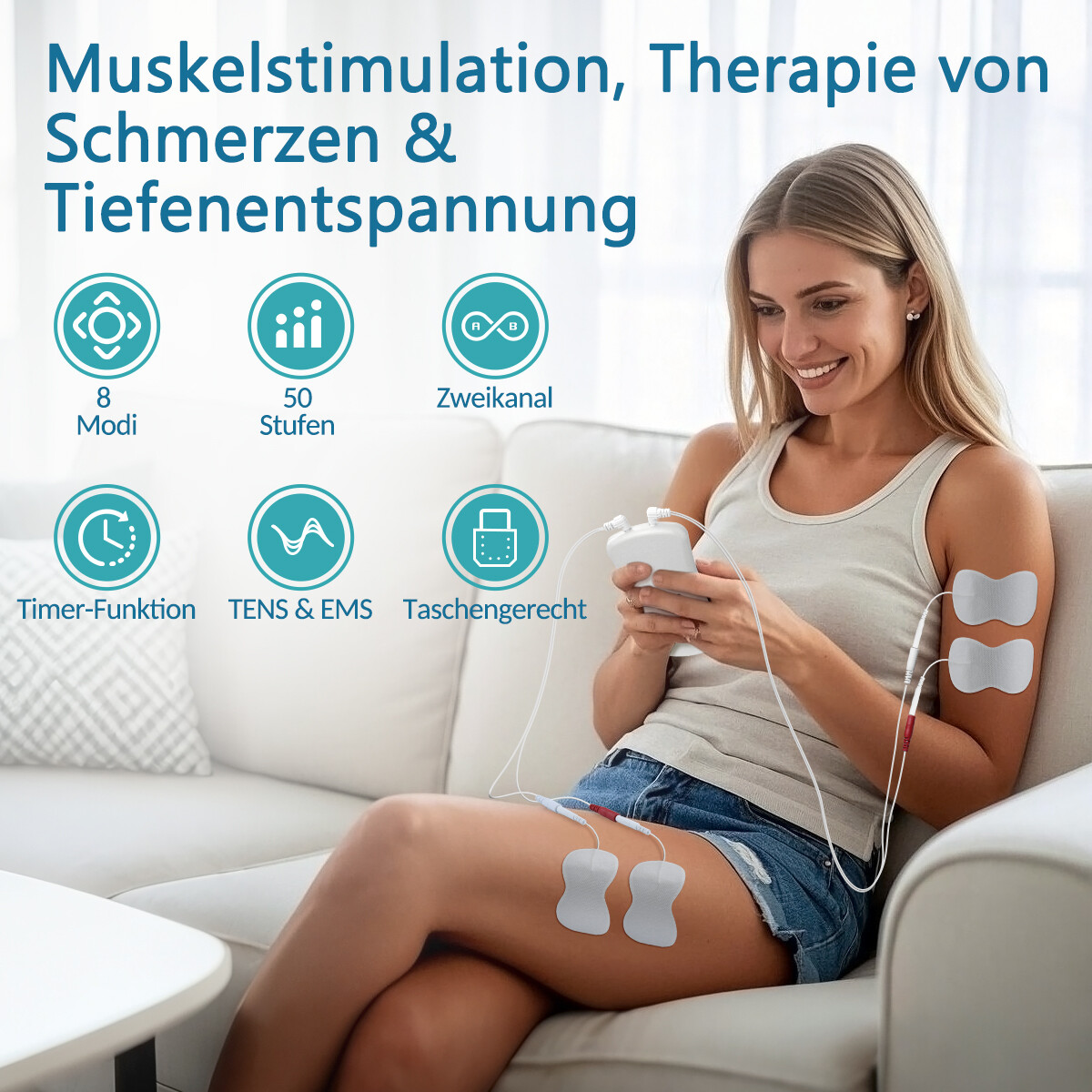 US Tens Machine EMS Digital Acupuncture Therapy Full Massager Nerve Pain Relief