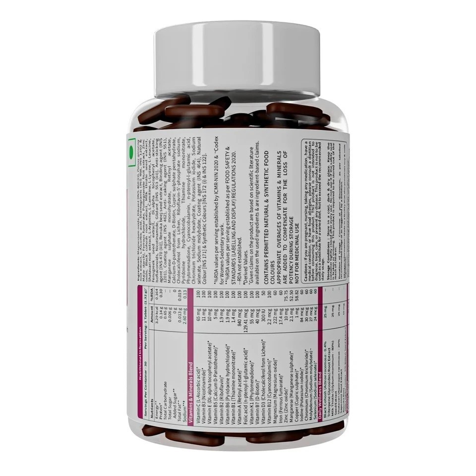 True Multivitamin Women Supplement With Minerals, Vitamin C B D , Iron & Zinc