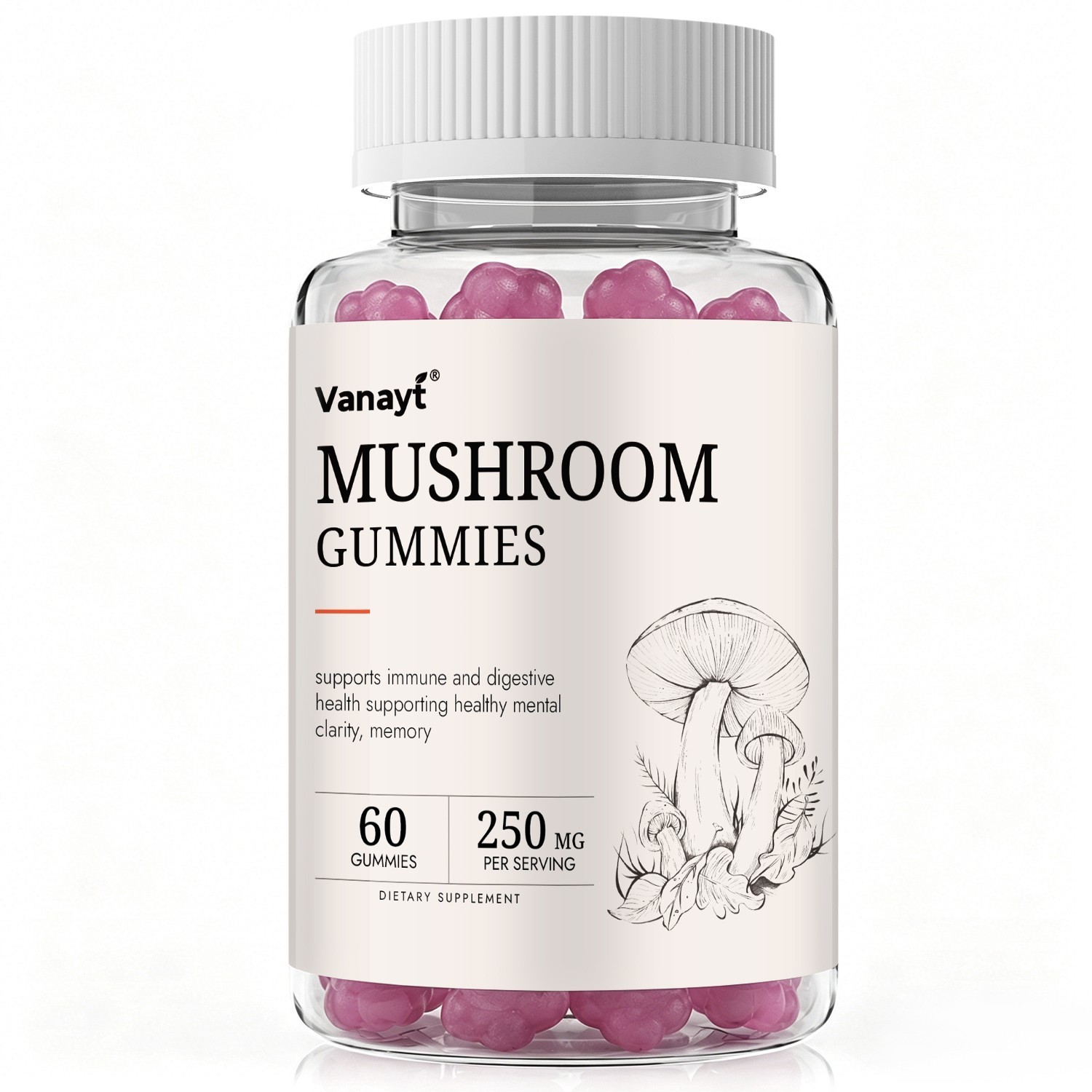 10x Mushroom Complex Supplement, Lions Mane, Reishi, Shiitake, Immune Gummies