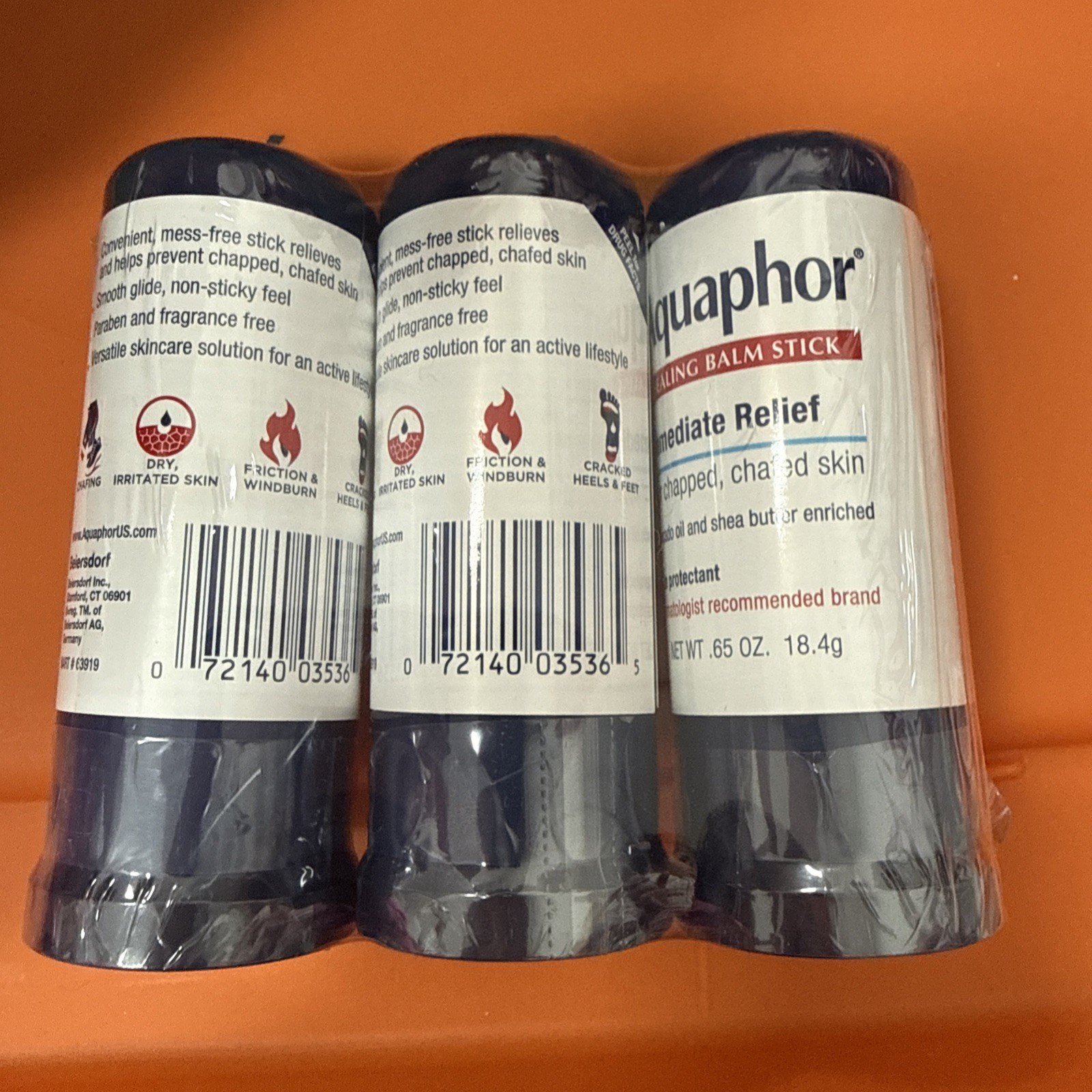 3Aquaphor Healing Balm Stick Skin Protectant Avocado Oil & Shea Butter .65 oz,