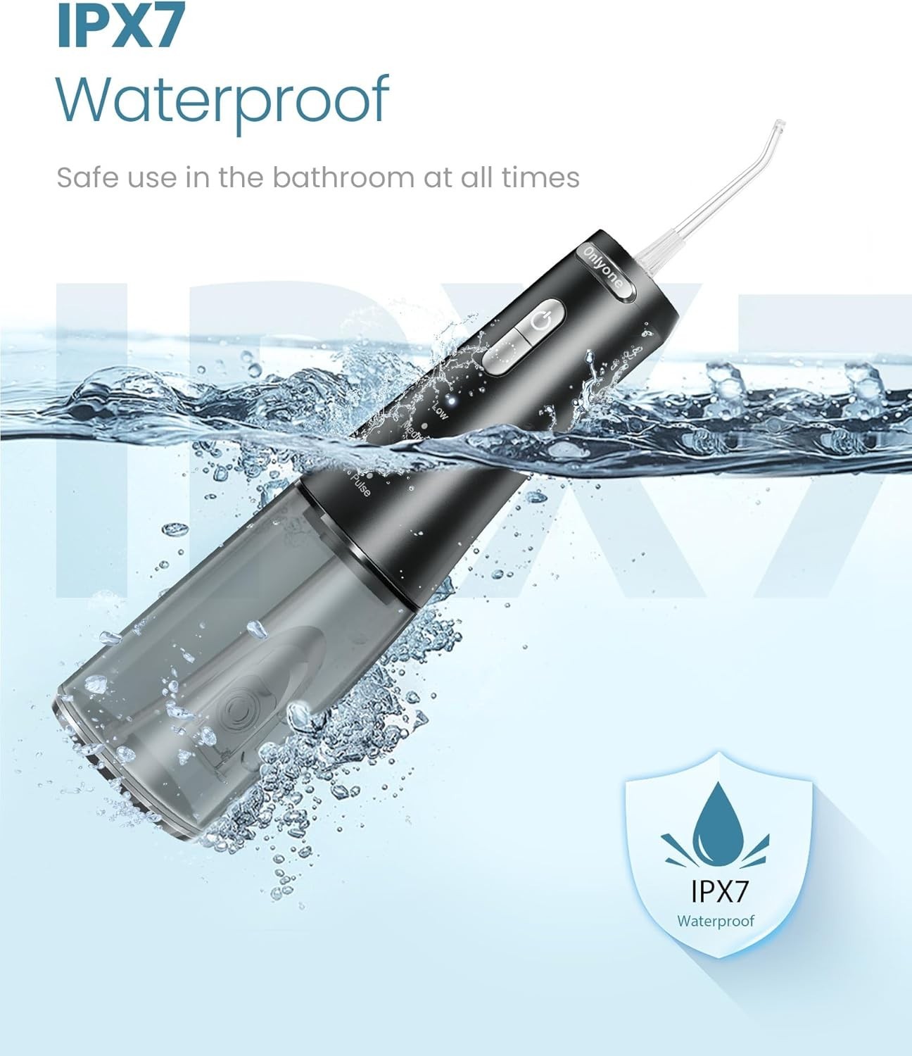 Onlyone Rechargeable Cordless Water Flosser Adjustable Pressure