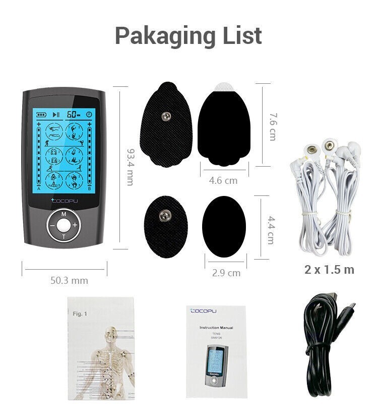 Tens Unit Muscle Stimulator Electric Pulse Massager Rechargeable Pain Reliever