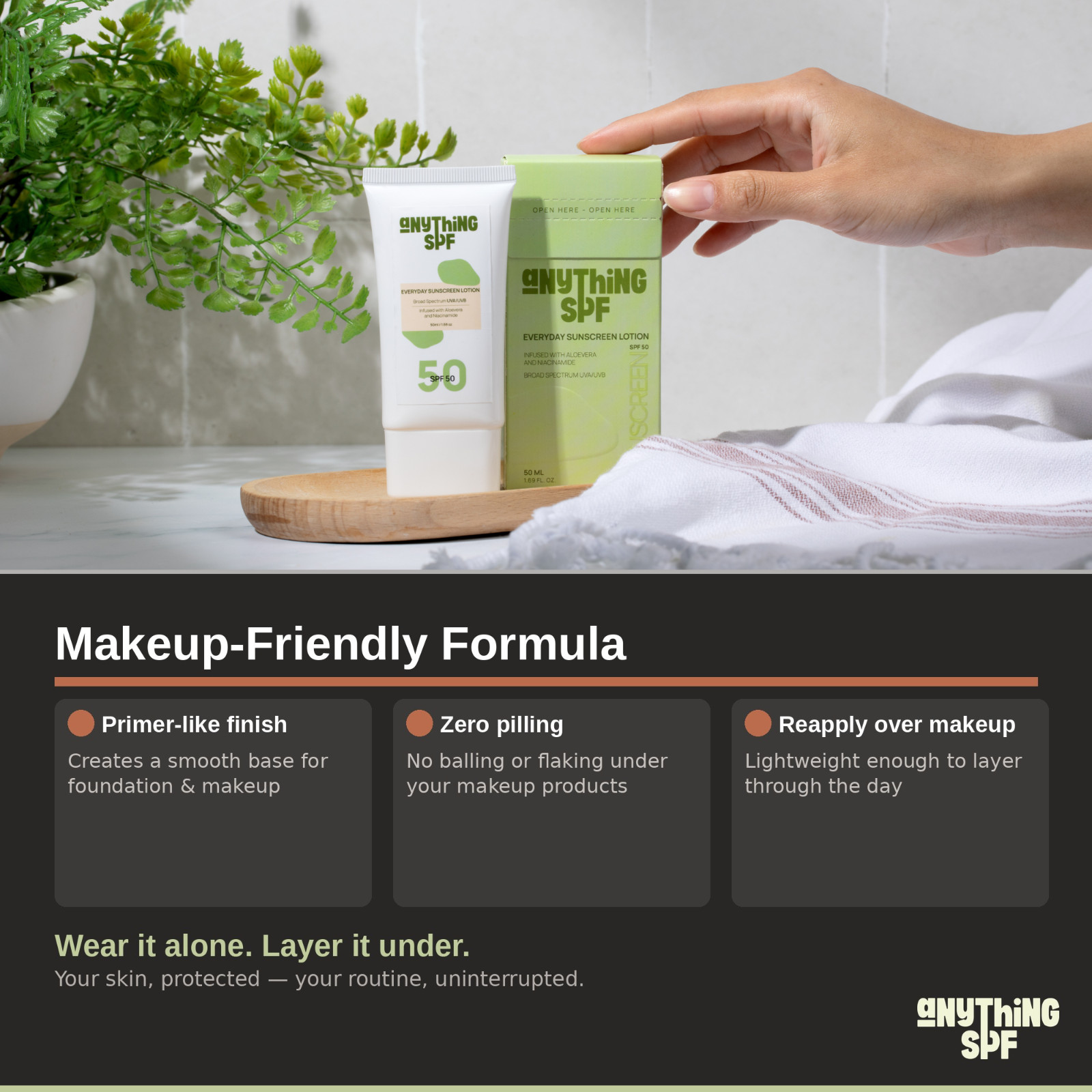 Anything SPF Everyday Sunscreen Lotion SPF 50 | | Broad Spectrum UVA/UVB | 50ml