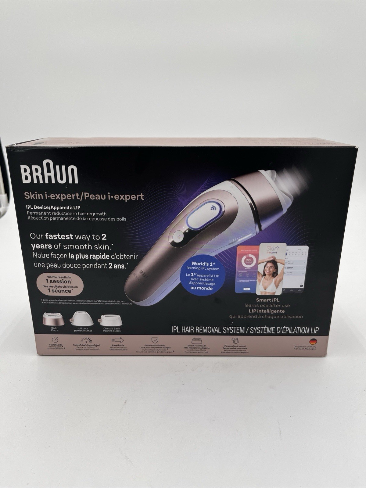 Braun Skin i-Expert Smart IPL Hair Removal Device App Guided 2 Heads Case 6036