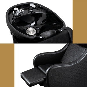 Salon Shampoo Backwash Chair with Ceramic Bowl for Barber Shop Beauty Equipment