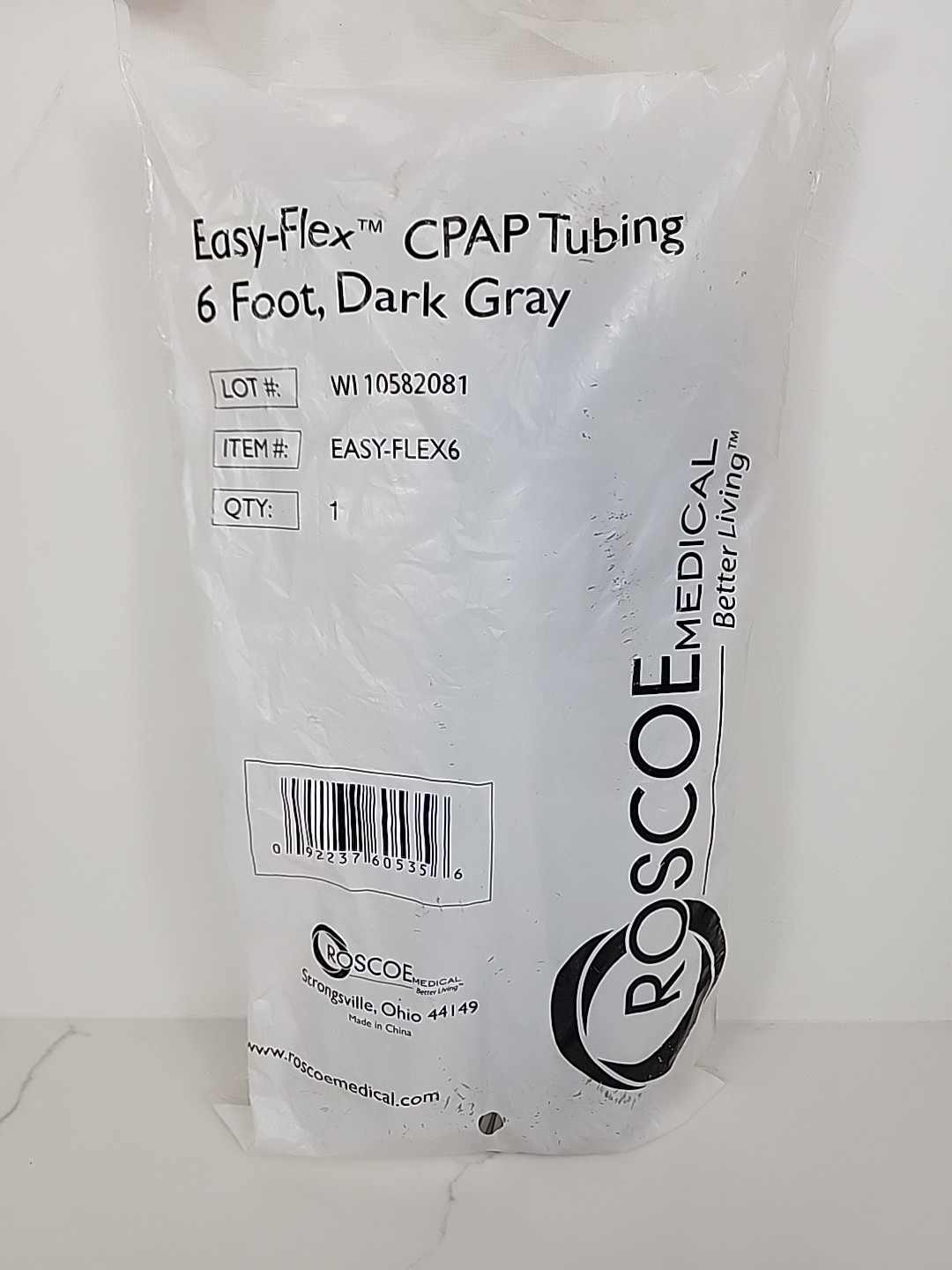 Roscoe Medical Easyflex 6-Feet CPAP Tubing – Gray (EASY-FLEX6)