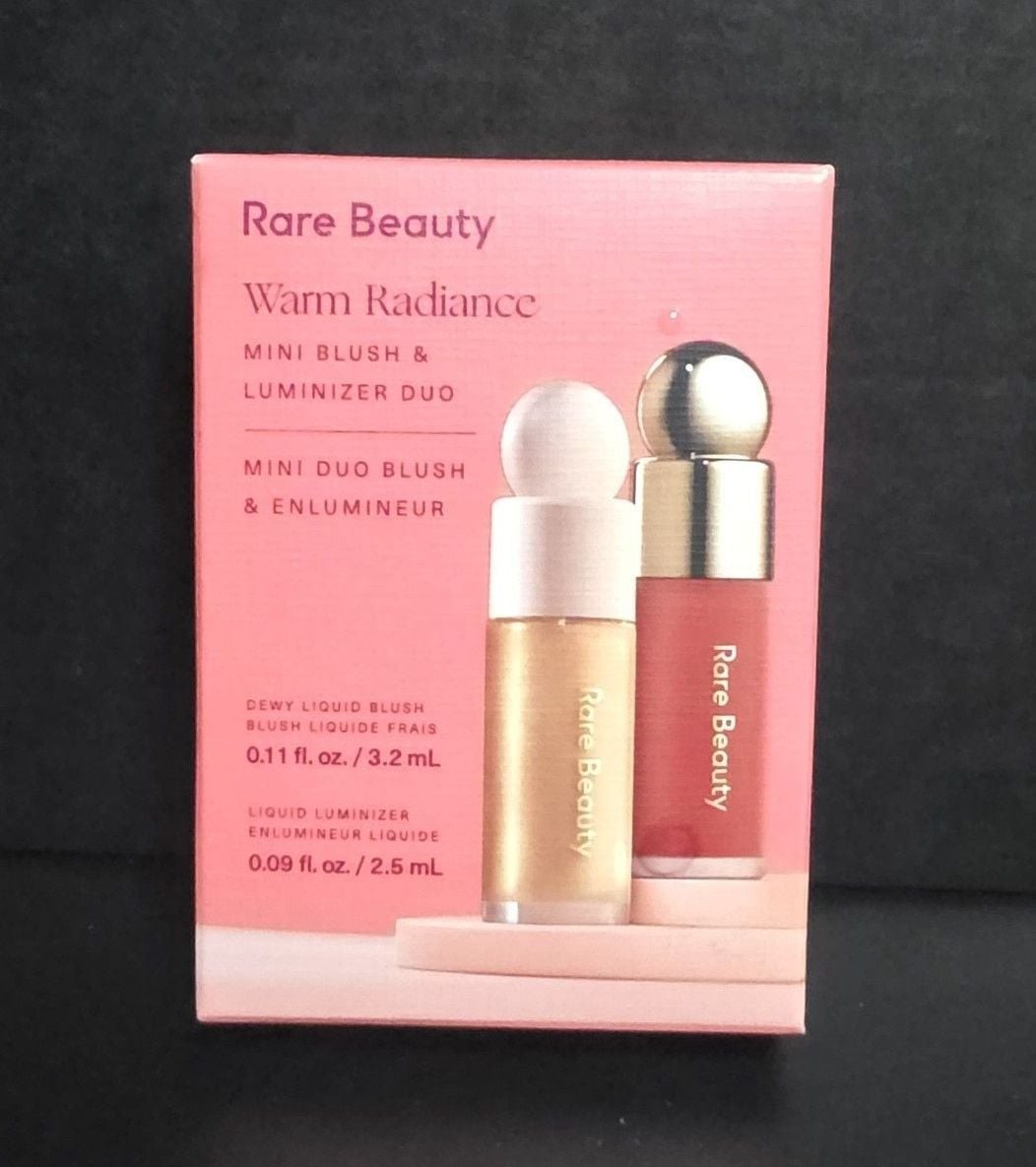 Rare Beauty Warm Radiance Mini Blush & Luminizer Duo Makeup Gift Set