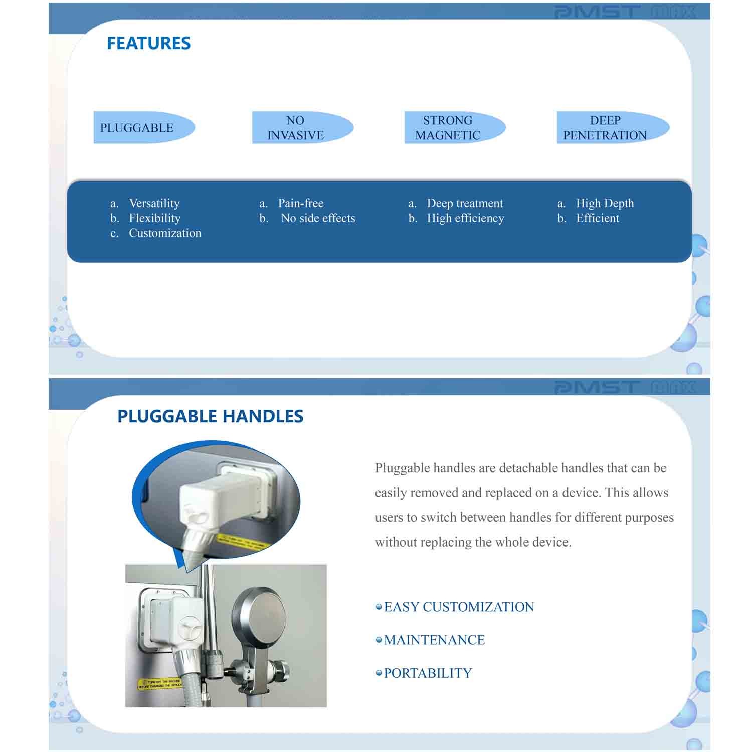 Physio PEMF PMST MAX Magnetic Therapy Magneto Transduction Pain Relief Machine
