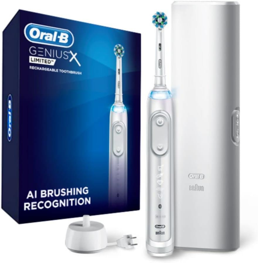 Genius X Limited Rechargeable Electric Toothbrush with 1 Replacement Brush Head,