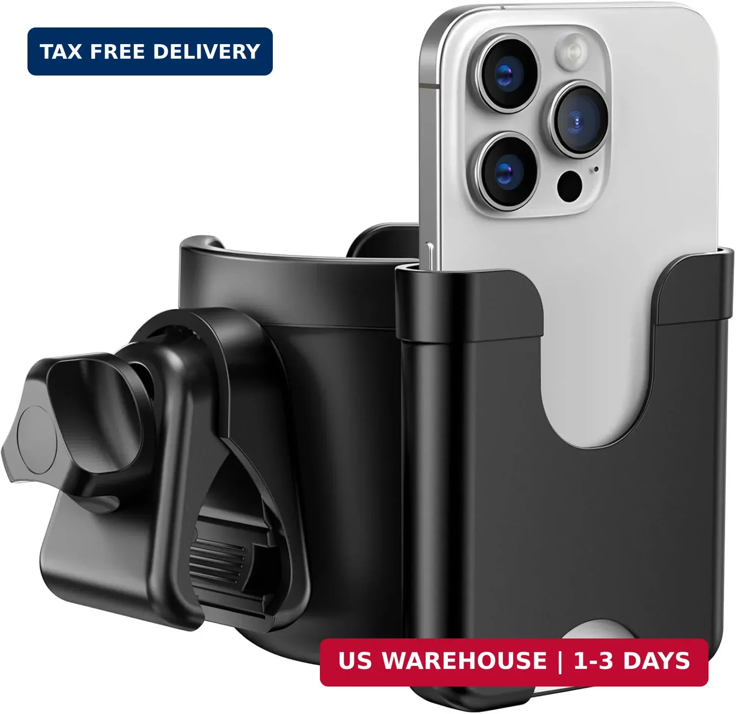 Cup Holder for Walker: Stroller Cup Holder Attachment with Phone Holder | Wheelc