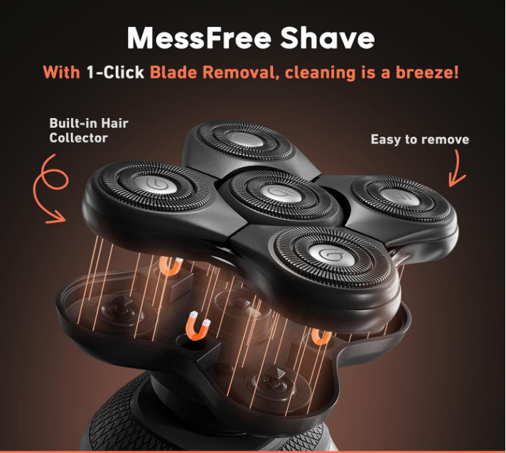 Cordless Bald Head Shavers for Men, BaldiePro Head Grooming Kit – Ergonomic