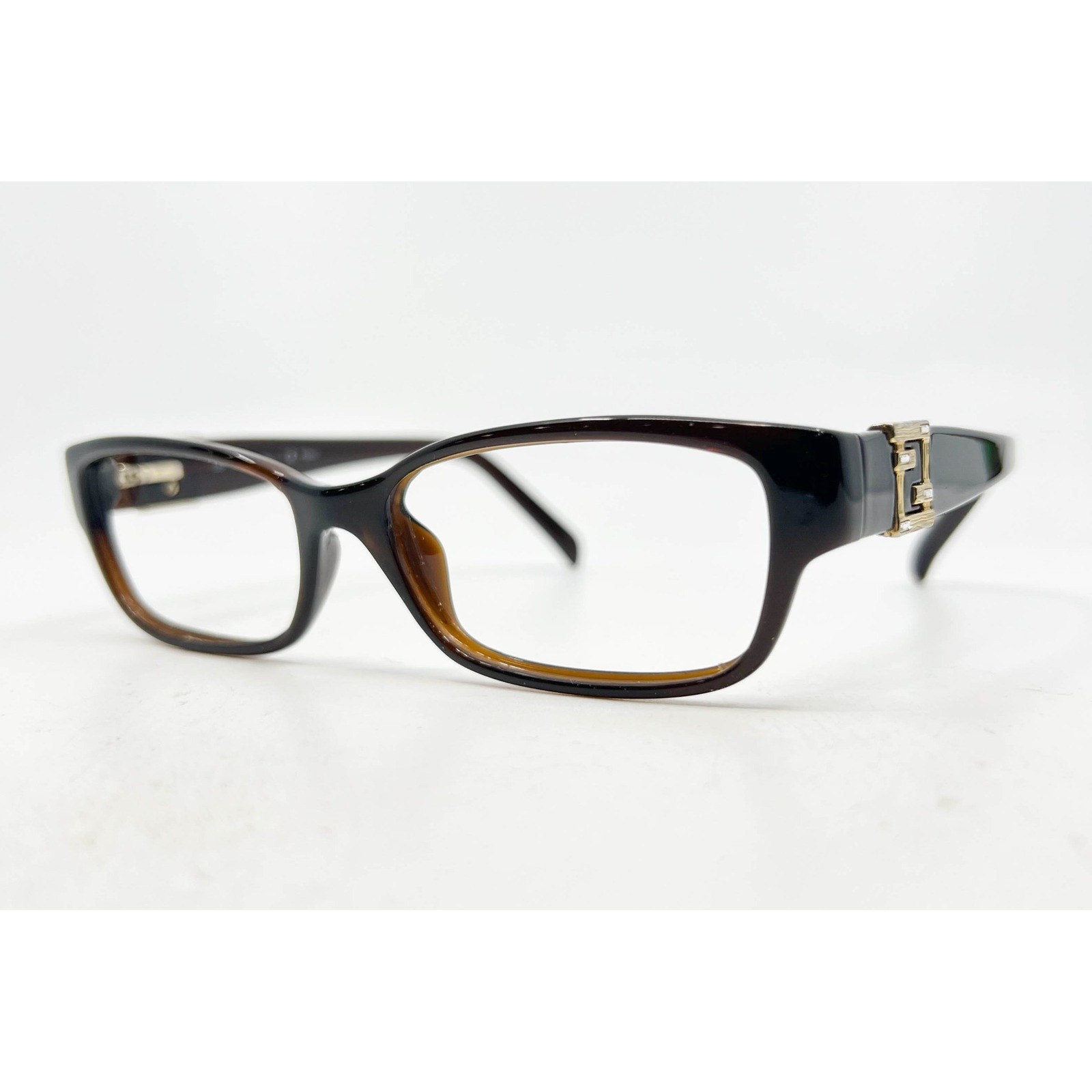 Fendi F1015R 210 Dark Brown Tortoise Eyeglass Frames Women 52-15-135 Italy